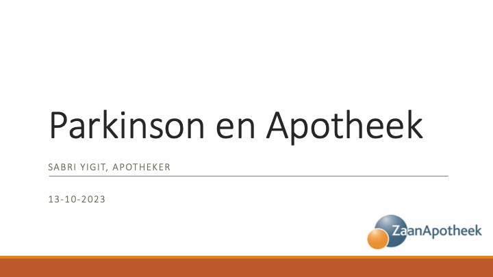Parkinson en Apotheek